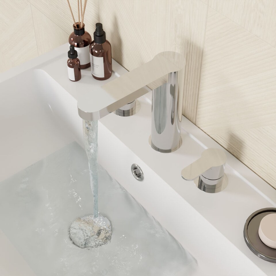 image 1 of Balterley Pride Modern Bathroom Round Deck 3 Tap Hole Basin Mixer Tap & Pop Up Waste