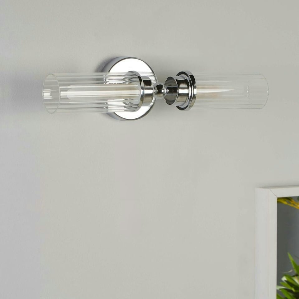 image 1 of Vurton 2 Light Chrome Bathroom Wall Light