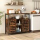 image 3 of COSTWAY Kitchen Buffet Cabinet Sideboard Storage Cabinet Brown
