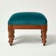 image 1 of Homescapes Mable Teal Green Velvet Rectangular Footstool