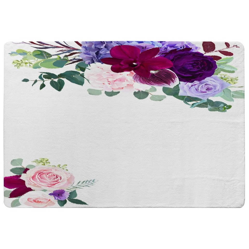 image 1 of Pink & Purple Roses (Rug) Multi | Large: 140x200cm