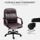 image 5 of HOMCOM Desk Chair, PU Leather Computer Office Chair with Adjustable Height, Swivel Wheels for Home Work Study, Dark Brown