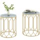 image 1 of Outsunny Nesting Tables Set of 2, Marble Effect Side Tables Multi | Multicoloured