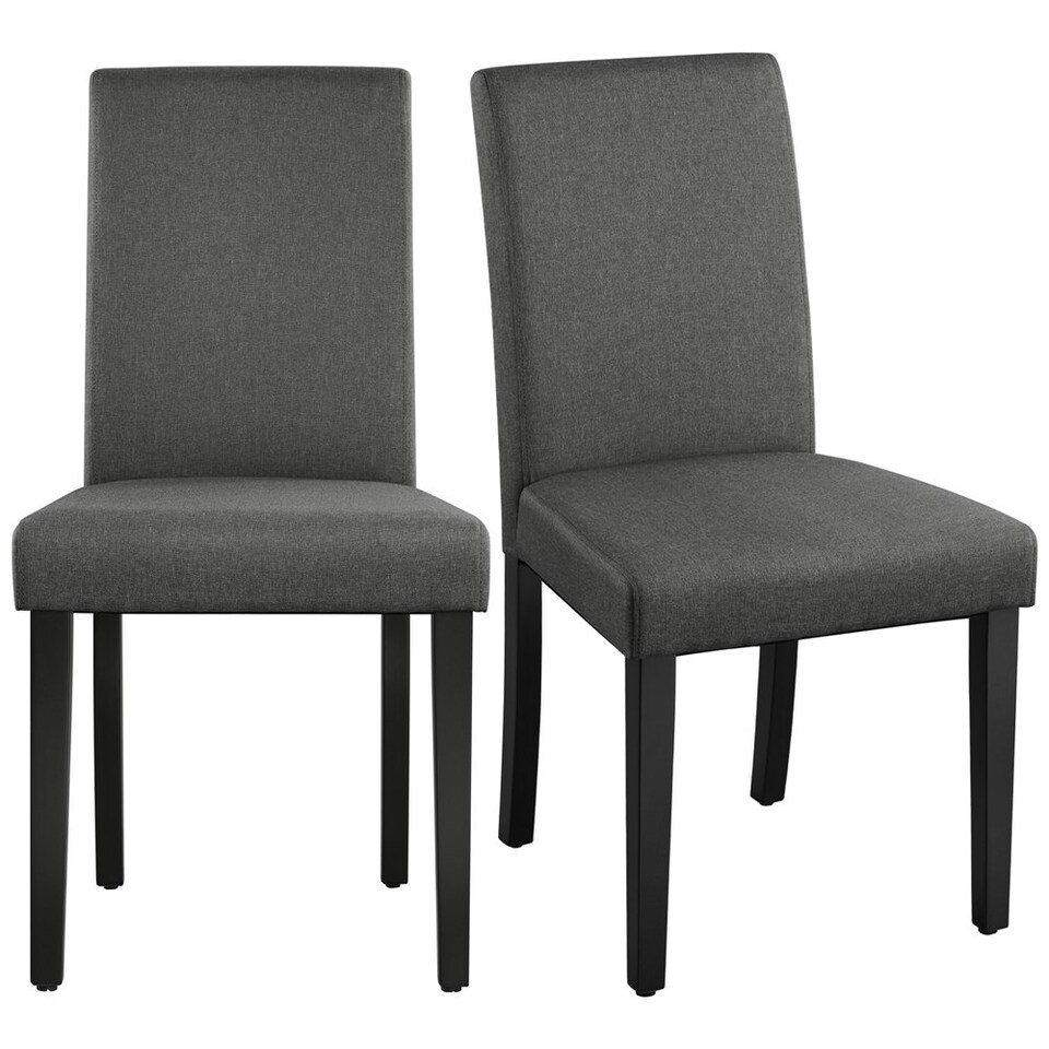 image 1 of Yaheetech Set of 2 Faux Leather Dining Chairs Grey | Dark Grey