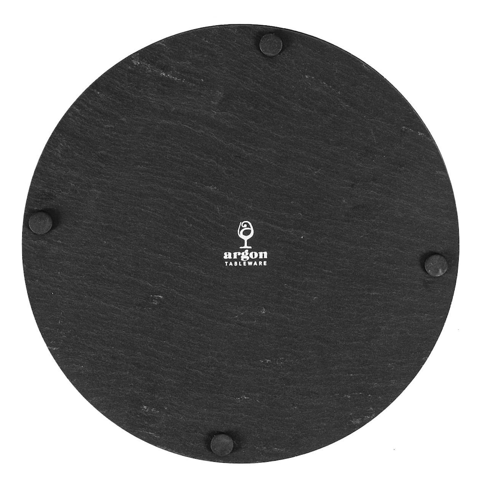 image 1 of Argon Tableware Linea Round Slate Placemats - 30cm - Pack of 6 Black