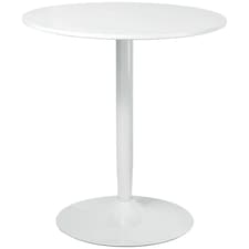 HOMCOM Round Dining Table, Modern Kitchen Table with Steel Base, Non-slip Foot Pad for Living Room, Dining Room, White