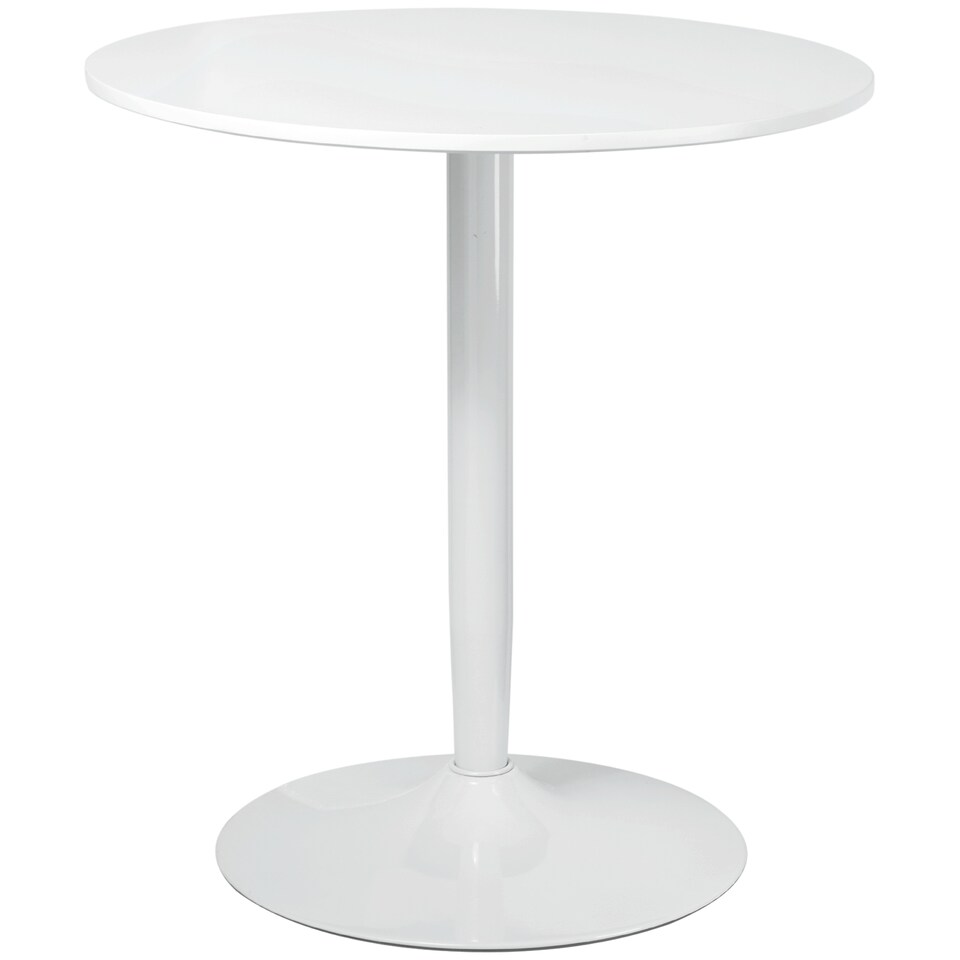 image 1 of HOMCOM Round Dining Table, Modern Kitchen Table with Steel Base, Non-slip Foot Pad for Living Room, Dining Room, White