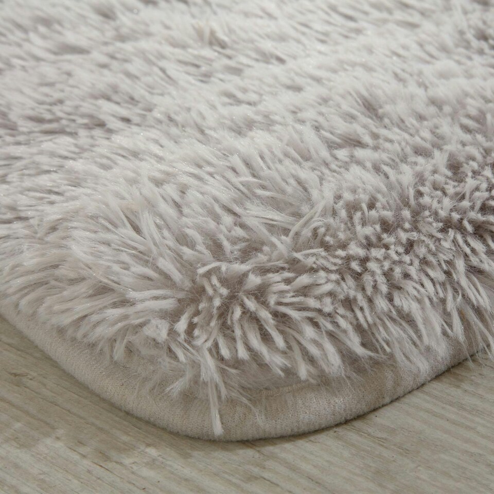 image 1 of OHS Fluffy Rug Anti-Slip Plain Shaggy Floor Mat Runner, 60x150cm - Silver
