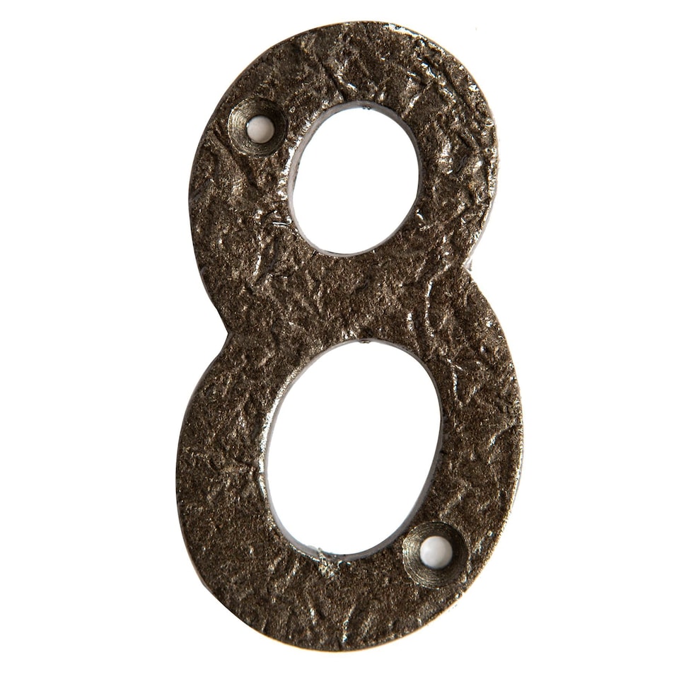 image 1 of Hammer & Tongs Rustic Iron Numeral - Number 8 - H80mm - Raw