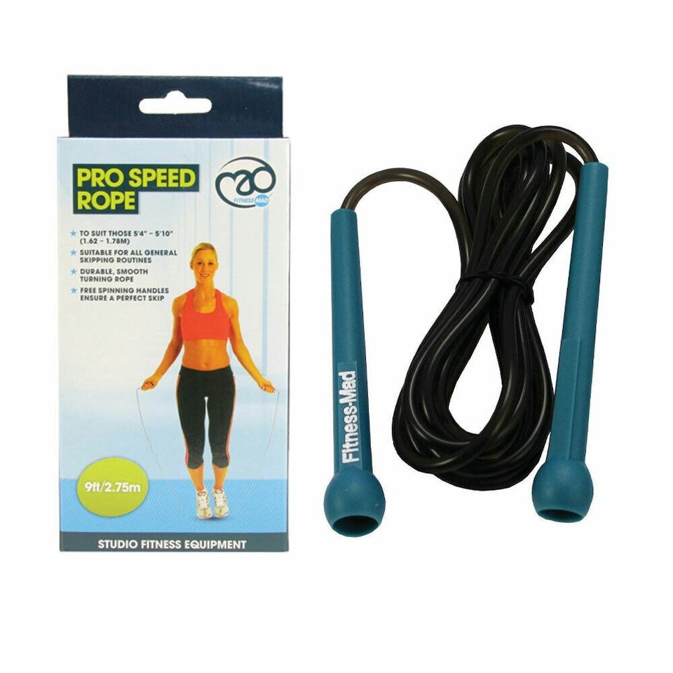 image 1 of Fitness Mad Speed Rope - Black/Blue - 9ft
