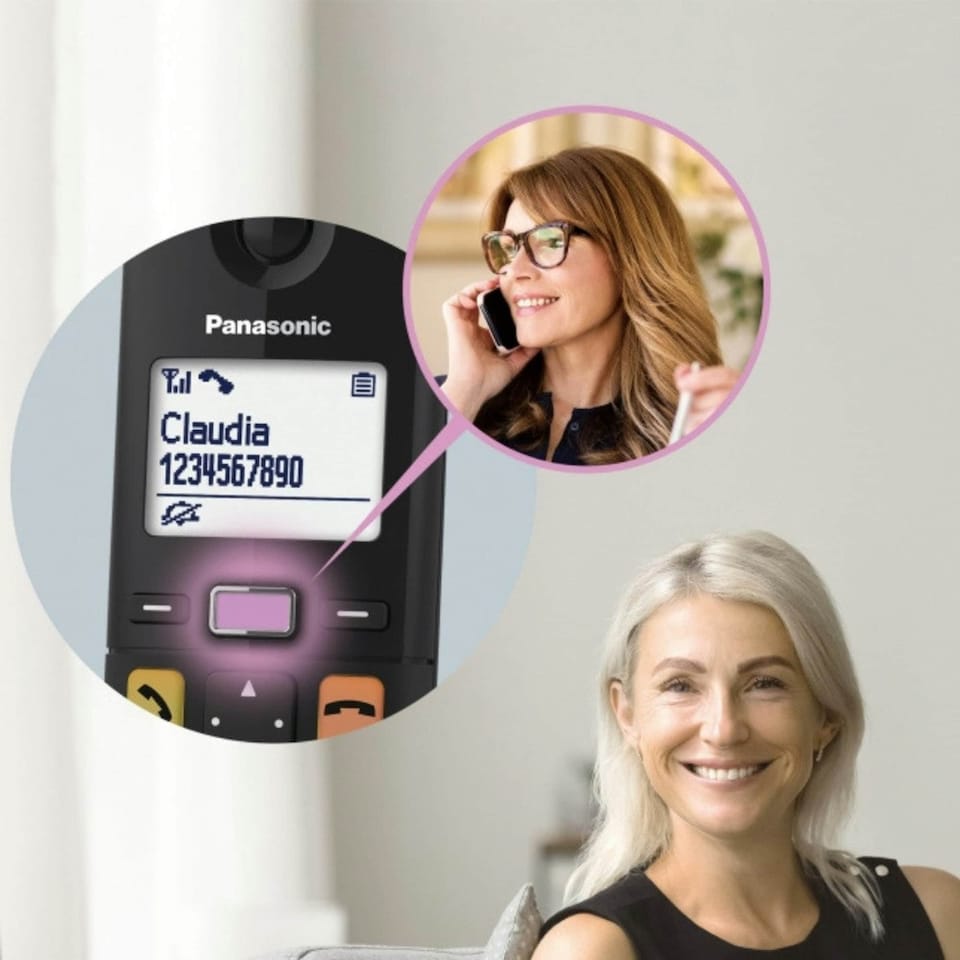 image 1 of Panasonic KX-TGU132EB Twin Big Button Cordless Phone Hearing Aid Compatible