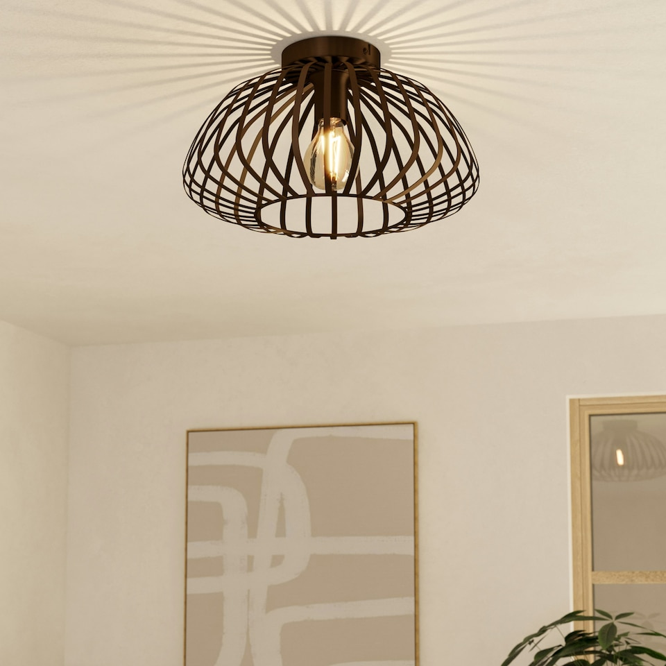 image 1 of EGLO Espinal Brown Steel Contemporary Ceiling Light