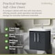 image 4 of Balterley Modern Bathroom 2 Soft Close Door Wall Hung Vanity Unit & Rectangular Mid-Edge Basin | Grey | Soft Black