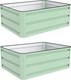 image 1 of Raised Metal Planters in Sage Green Easy Assemble (2x Planters 80x60cm) | Green