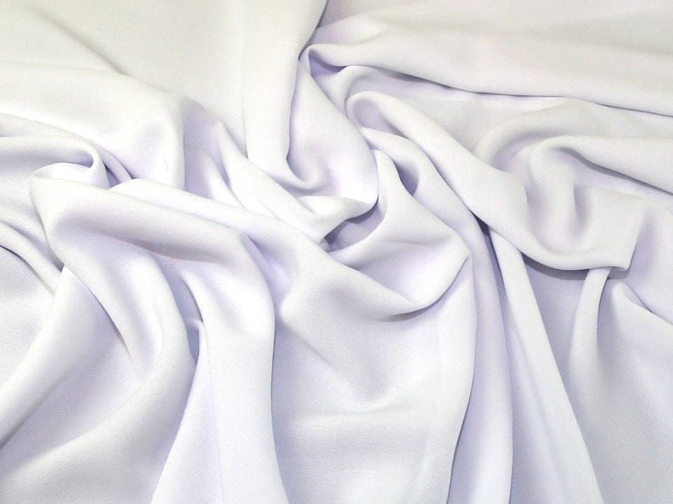 White Ripple Crepe Fabric for Dressmaking, 148cm / 58" Wide - per metre