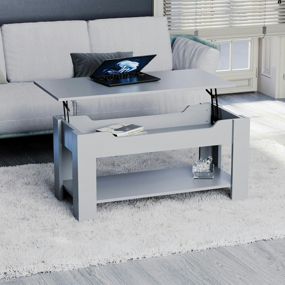 image 1 of Vida Designs Lift Up Coffee Table With Storage Compartment & Shelf, Grey