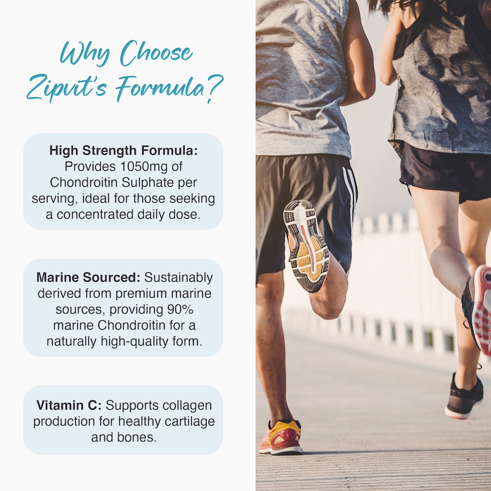 image 1 of Zipvit Chondroitin Sulphate 1050mg, Joint & Cartilage Support with Vitamin C, 90 Tablets, 1-Month Supply