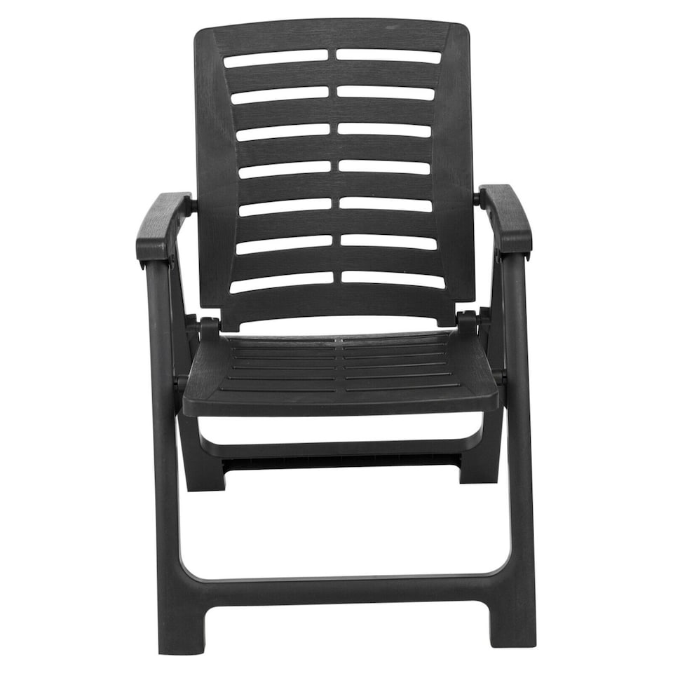 image 1 of Black Plastic Garden Table with Folding Chairs | Black | 3