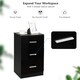 image 6 of COSTWAY 2Pcs NightStand 3-Drawer Chest Storage Dresser Black Black