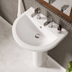 image 2 of Round 2 Tap Hole Basin Full Pedestal 550mm | White | White | 445 x 555 x 845mm