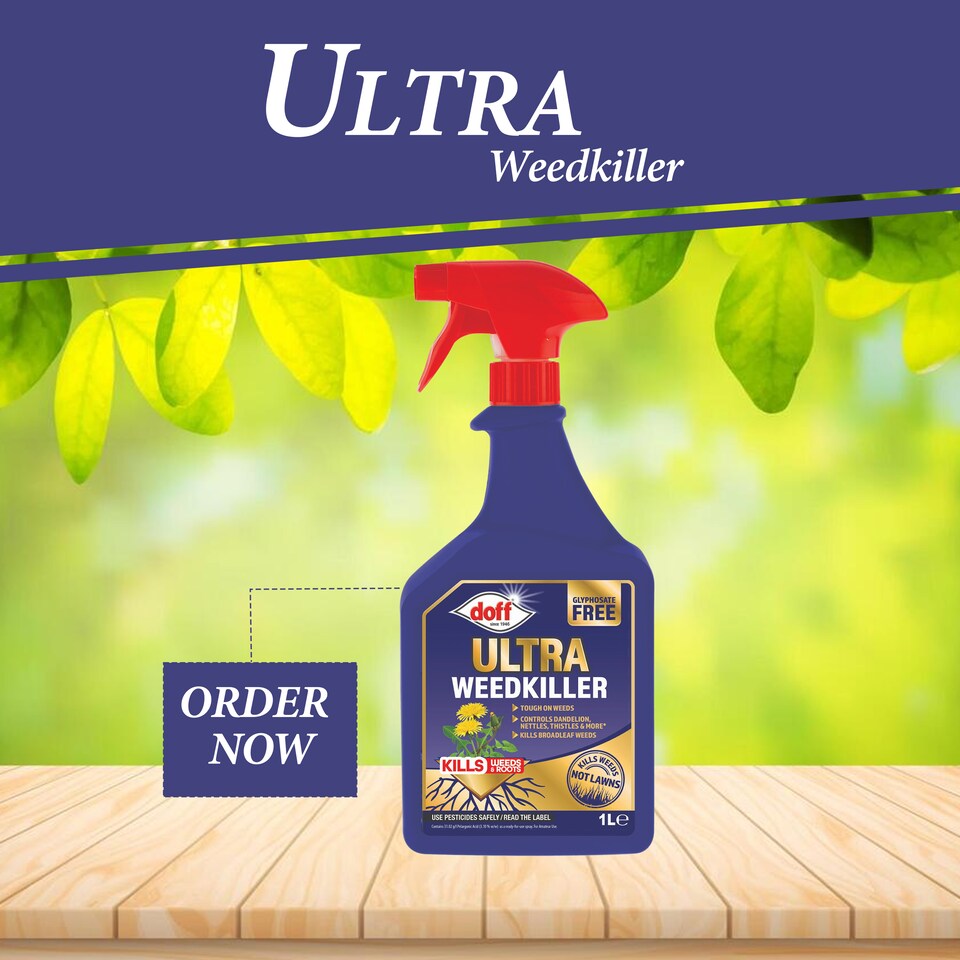 image 1 of Doff Ultra Weedkiller Glyphosate Free Systemic Weed Control for Tough Garden Weeds Path Drive Patio 1L