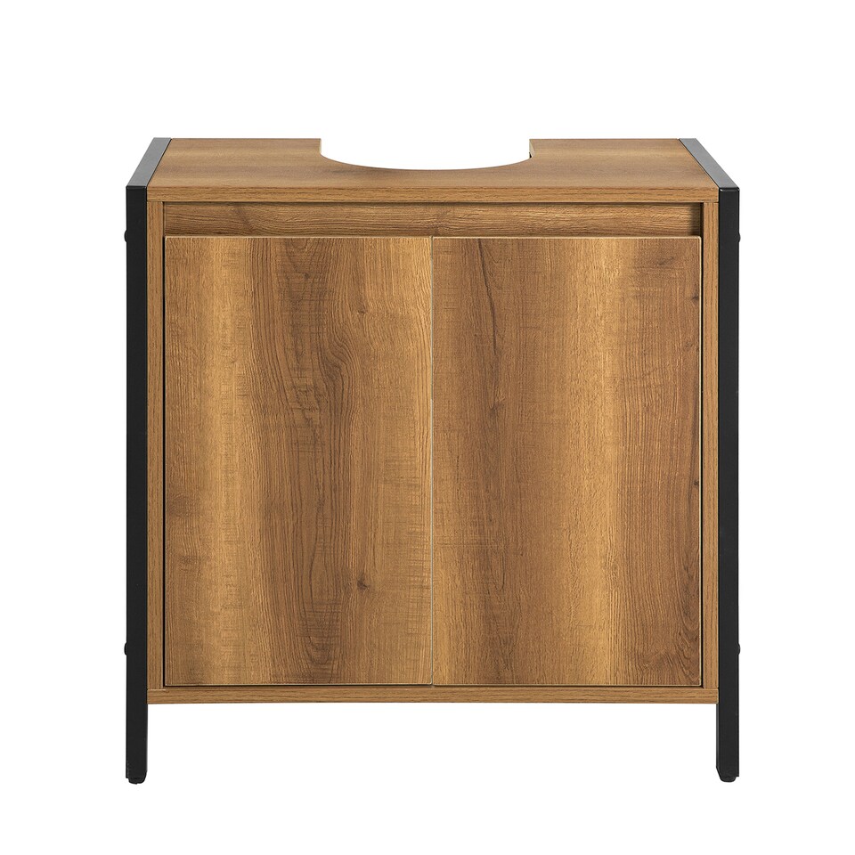 image 1 of SoBuy Slim Under Sink Bathroom Cabinet with 2 Doors & Shelf, Light Brown, 23.6x11.8x23.6 inches, 13.85 kg - BZR63-II-PF