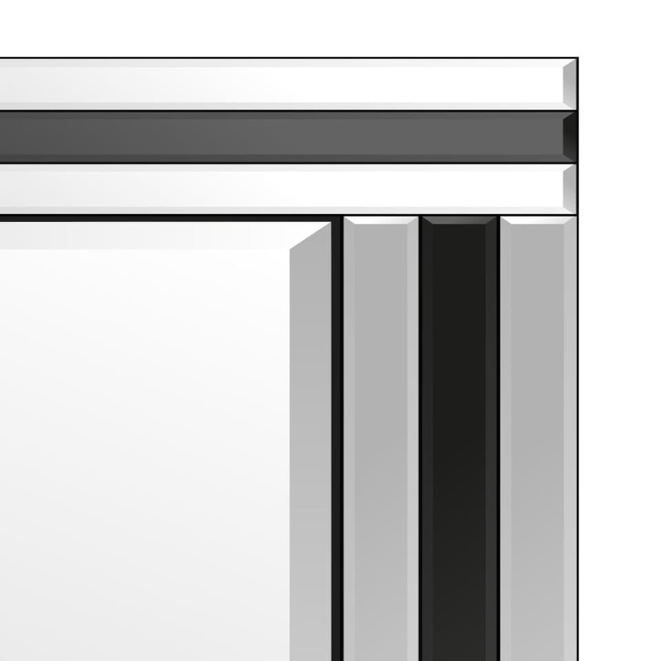 image 1 of Dalton Black All Glass Wall Mirror 100 x 70 CM Black