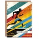 image 1 of Colourful Abstract Geometric Sport Runner Athlete Good Luck Card