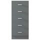 image 8 of FWStyle Tunis 5 Drawer Tallboy Slim Chest Of Drawers - Matt Grey