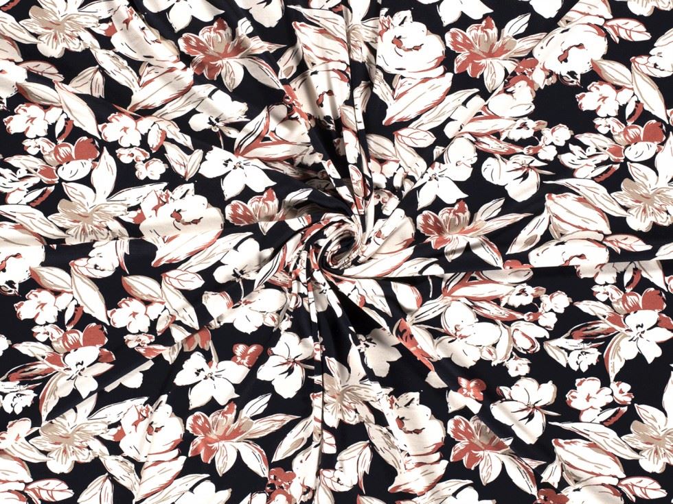 Navy Viscose Jersey Stretch Knit Fabric for Dressmaking, 150cm / 59" Wide - per metre