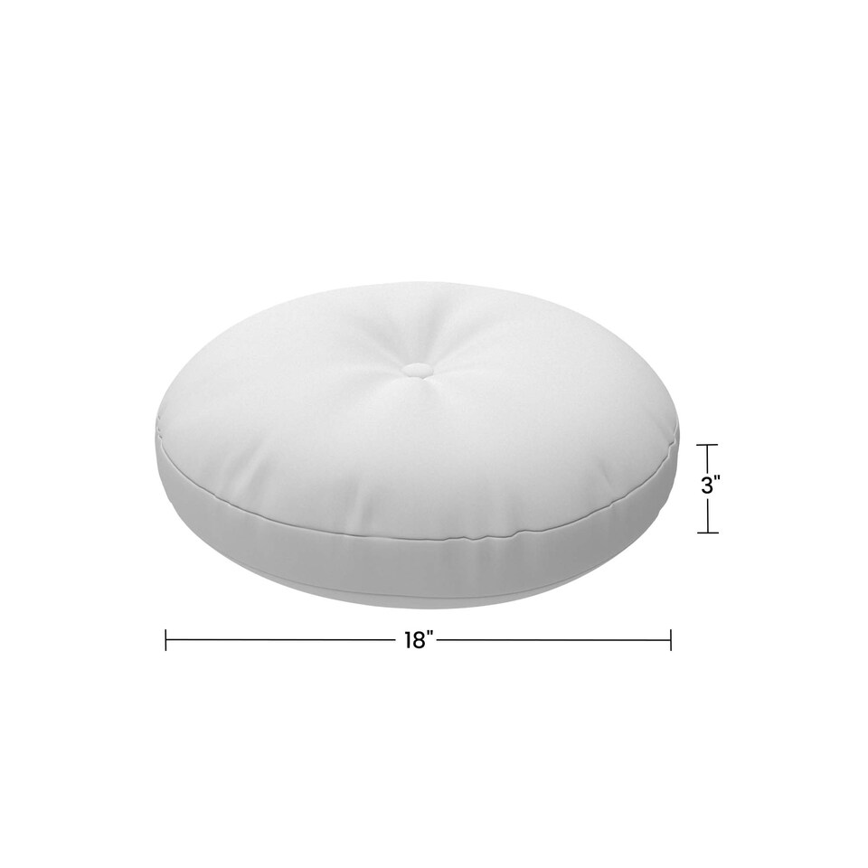image 1 of Covers&All Button Tufted Round Seat Cushion, Thick Outdoor Indoor Pillows for Patio Benches or Chairs Cushions, Navy Blue