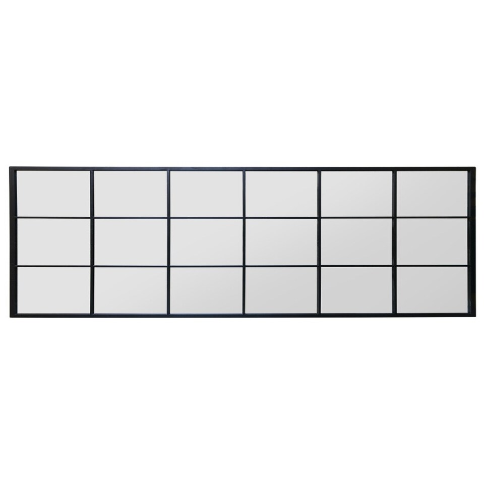 image 1 of The Fenestra - Black Modern Window Leaner / Wall Mirror 69" X 33" (174CM X 85CM) Black
