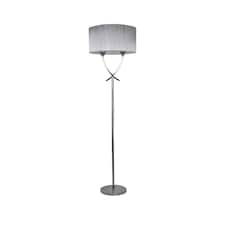 Justina 2 Light Polished Chrome Floor Lamp with Silver Thread Shade
