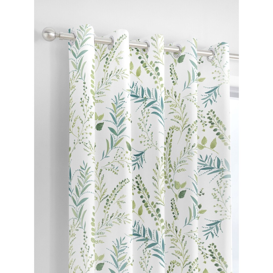 image 1 of Fusion Fernworthy Eyelet Curtains Green