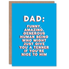 Might Give Tenner If Nice Fun Funny Fathers Day Dad Card