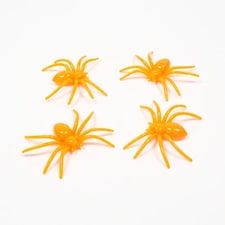 Halloween Decorative Orange Spiders - Pack of 4