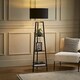image 1 of ValueLights Hiru Black 3 Tier Floor Shelf Lamp Black Shade Black