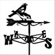image 2 of Mini Chaffinches Weathervane - Quality wind vane - Steel - L38 x W38 x H46 cm - Black