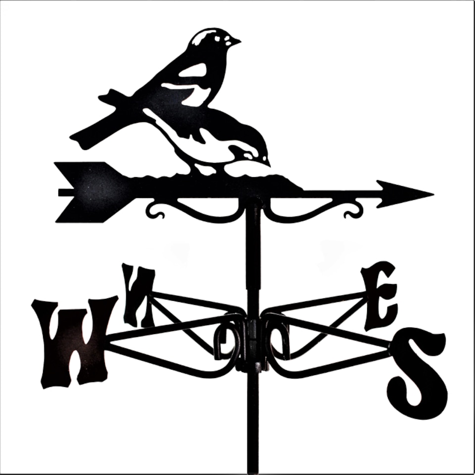image 1 of Mini Chaffinches Weathervane - Quality wind vane - Steel - L38 x W38 x H46 cm - Black