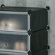 image 8 of HOMCOM 6 Tier Shoe Rack Plastic Storage Cabinet Modular Shoe Tower Black Black