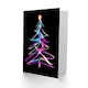 image 2 of Neon on Black Colourful Tree Light Painting Blank For Him Or Her Art Christmas Card