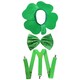 image 1 of Pack of 1 Irish Clover Hat Bow Tie + Braces Green | One Size