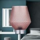 image 5 of Porter - Battery Operated Chrome Lamp with Pink Textured Glass Chrome | Pink