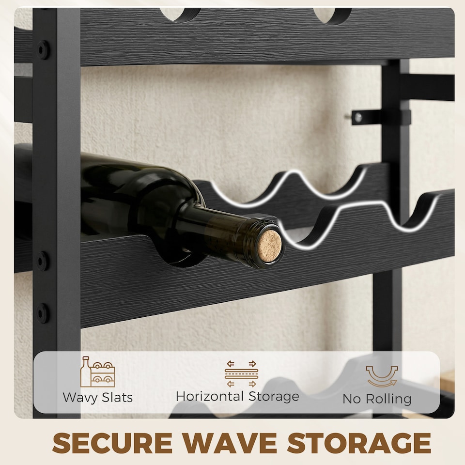 image 1 of HOMCOM Wine Rack Freestanding 5-Tier 20-Bottle Capacity Black