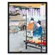 image 1 of Maidens at Fish Pond Vintage Japan Framed Wall Art Print Gekko 12x16"