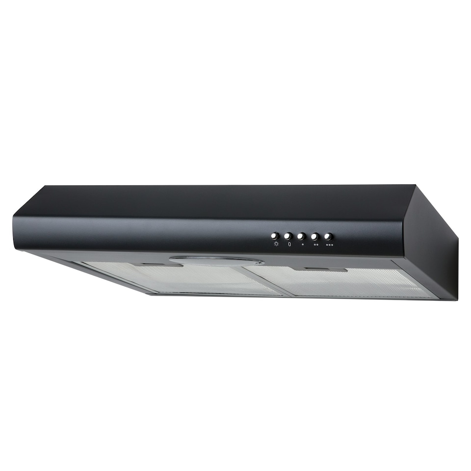 image 1 of SIA STE50BL 50cm Black Slimline Visor Cooker Hood Kitchen Extractor Fan