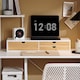 image 2 of SoBuy Monitor Stand with 3 Bamboo Drawers, White, 23.6x8.7x4.3 inches, 4.65 kg - BBF11-WN