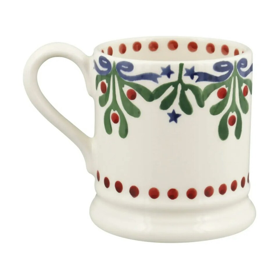 image 1 of Mug: 1 x 300ml Emma Bridgewater Mistletoe Half Pint Mug 2024, Ceramic White