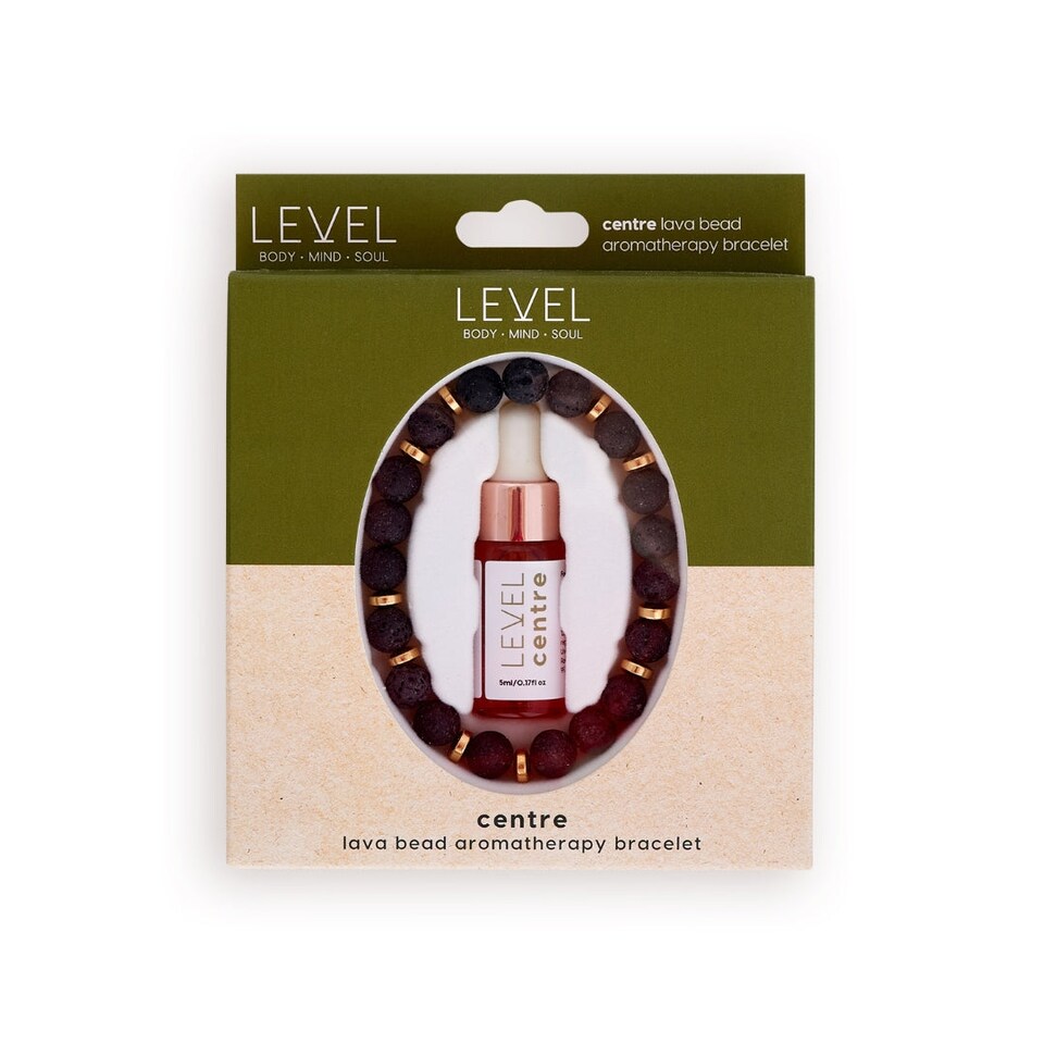 image 1 of LEVEL Wellbeing Lava Bead Aromatherapy Bracelet with Centre Essential Oil