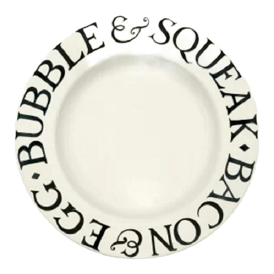 image 1 of Dinner Plate: 1 x 27cm Emma Bridgewater Dinner Plate Plate Black Toast Bacon & Egg, Ceramic White
